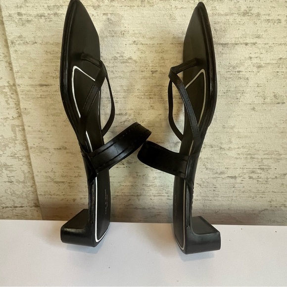 Rag & Bone Women's Colt Black Mid-Heel Sandal Size 9.5 Square Toe - Picture 12 of 16